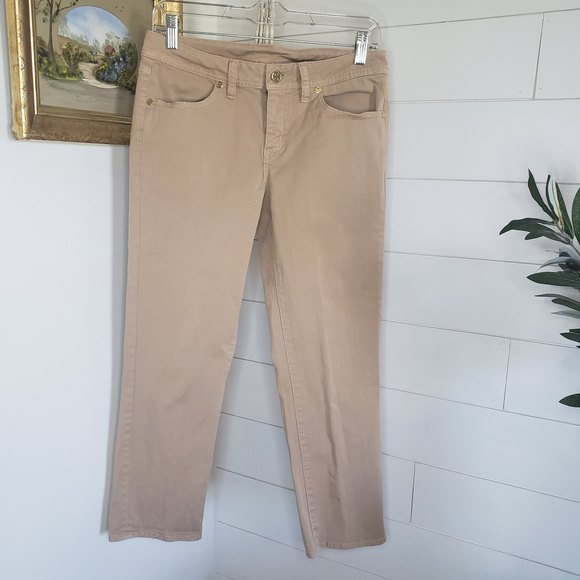 Tory Burch Khaki Tan Cropped Jean Size 28 - Picture 1 of 6